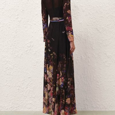 Zimmermann Luna Sheath Dress - Black Multi Floral 3 Zimmermann Luna Sheath Dress Black Multi Floral 3