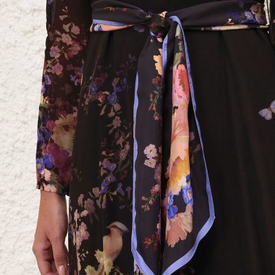 Zimmermann Luna Sheath Dress - Black Multi Floral 4 Zimmermann Luna Sheath Dress Black Multi Floral 4