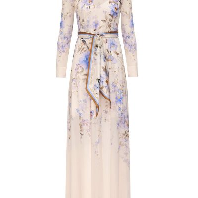 Zimmermann Luna Sheath Dress - Blue Songbird