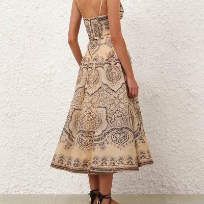 Zimmermann Luna Twist Midi Dress - Cream Perla Paisley 3 Zimmermann Luna Twist Midi Dress Cream Perla Paisley 3