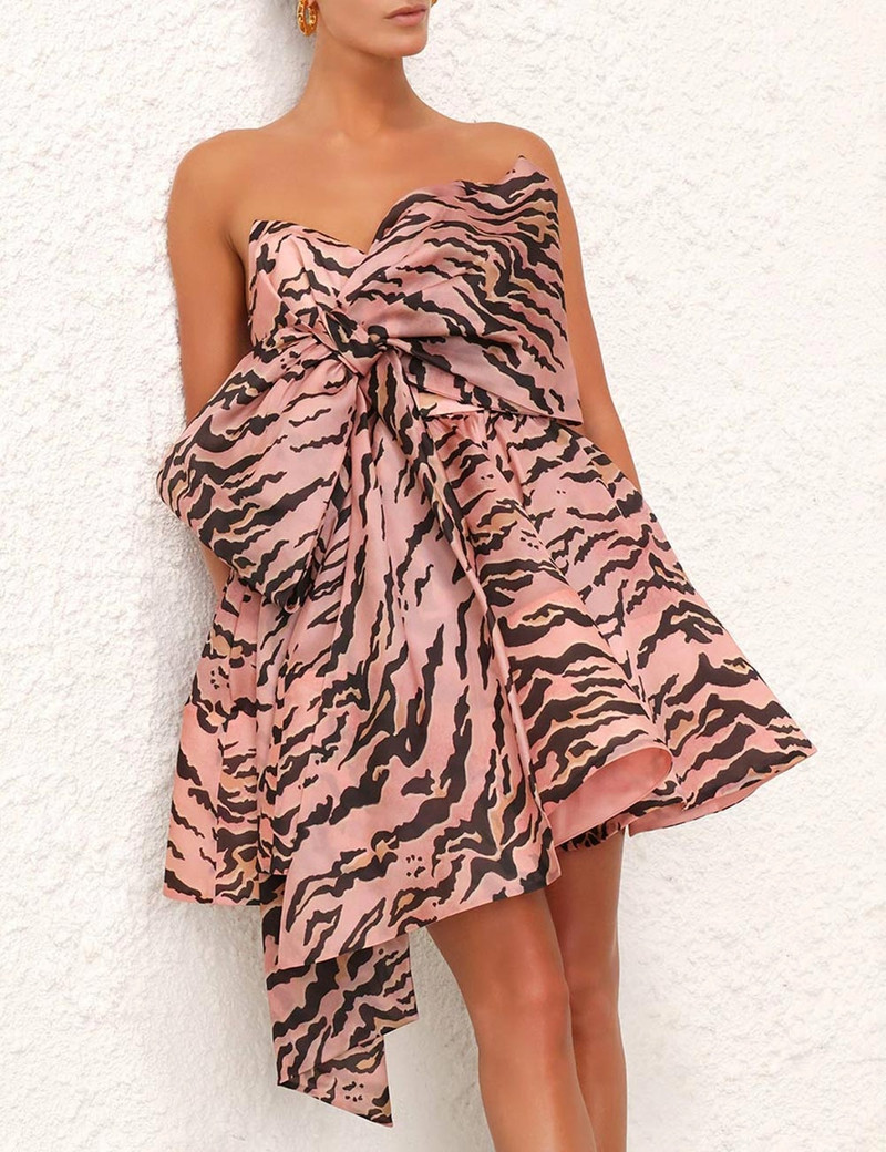 Zimmermann-Matchmaker-Bow-Mini-Dress-Pink-Tiger-1 Zimmermann Matchmaker Bow Mini Dress Pink Tiger 1