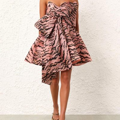 Zimmermann Matchmaker Bow Mini Dress - Pink Tiger 4 Zimmermann Matchmaker Bow Mini Dress Pink Tiger 4