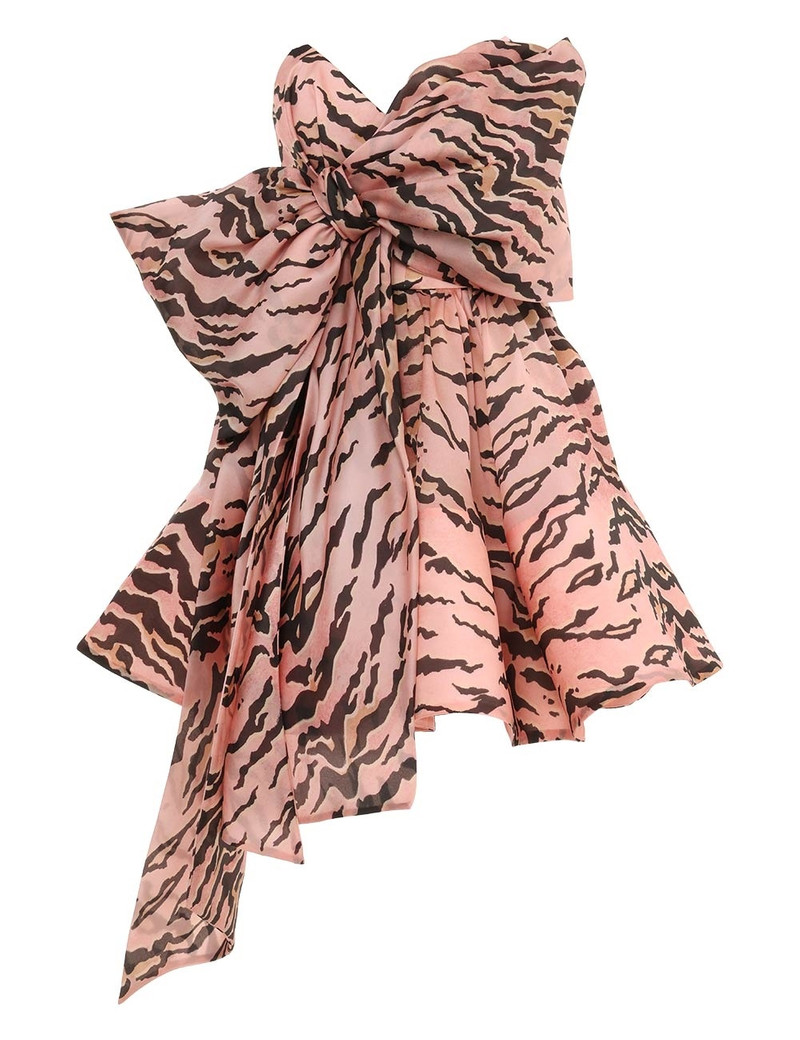 Zimmermann-Matchmaker-Bow-Mini-Dress-Pink-Tiger Zimmermann Matchmaker Bow Mini Dress - Pink Tiger