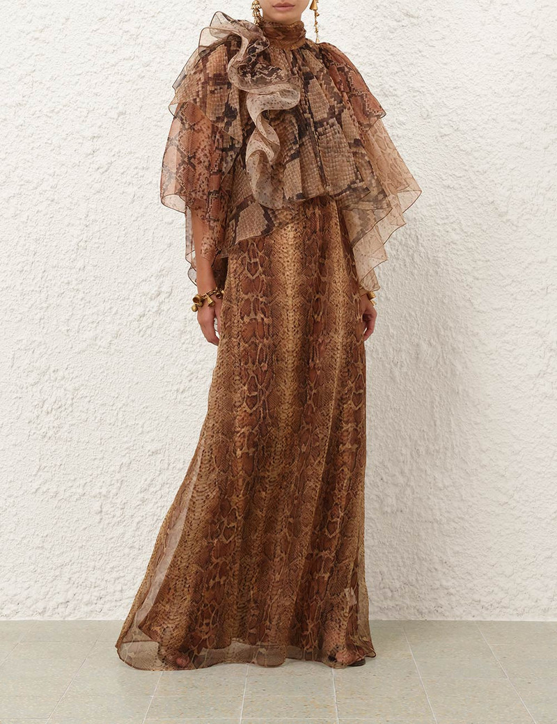 Zimmermann-Memento-Billow-Dress-Spliced-Snake-1 Zimmermann Memento Billow Dress Spliced Snake 1
