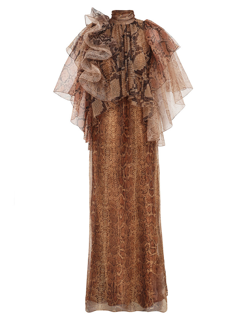 Zimmermann-Memento-Billow-Dress-Spliced-Snake Zimmermann Memento Billow Dress - Spliced Snake