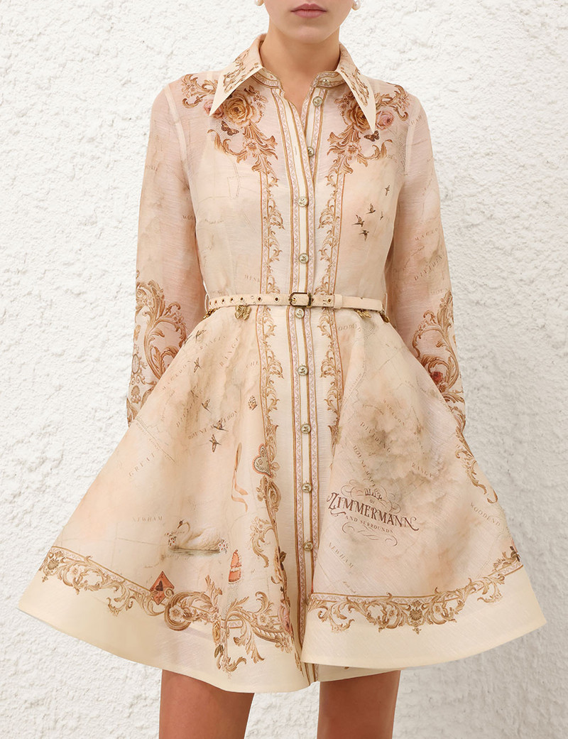 Zimmermann-Memento-Buttoned-Mini-Dress-Map-Print-1 Zimmermann Memento Buttoned Mini Dress Map Print 1