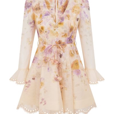Zimmermann Memento Embroidered Mini Dress - Pansy Floral