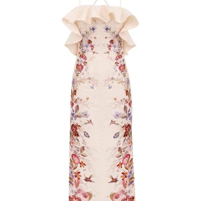 Zimmermann Patience Frill Midi Dress - Vanilla Floral