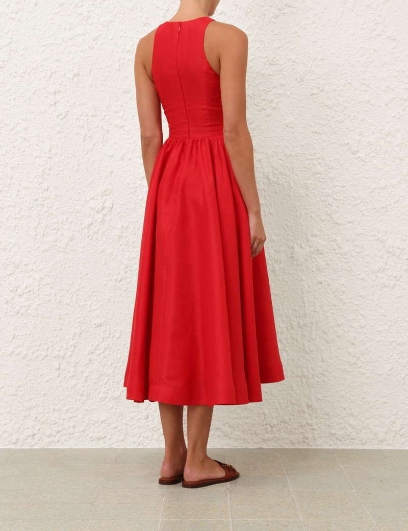 Zimmermann-Patience-Midi-Dress-Dark-Red-3 Zimmermann Patience Midi Dress Dark Red 3