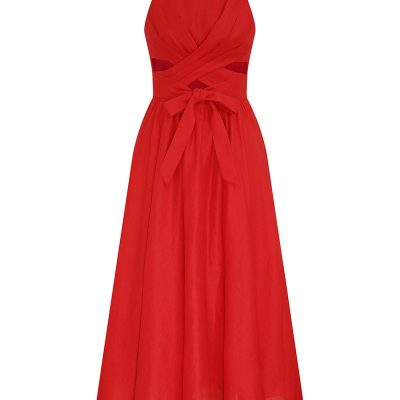 Zimmermann Patience Midi Dress - Dark Red