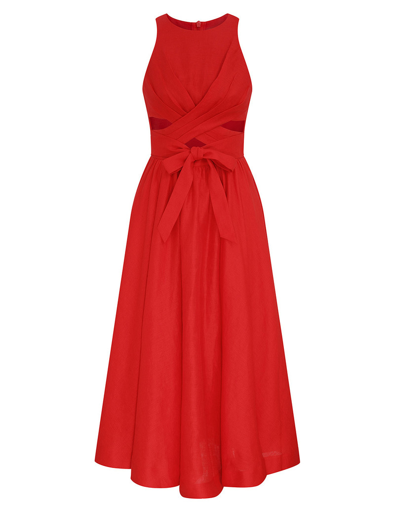 Zimmermann-Patience-Midi-Dress-Dark-Red Zimmermann Patience Midi Dress - Dark Red