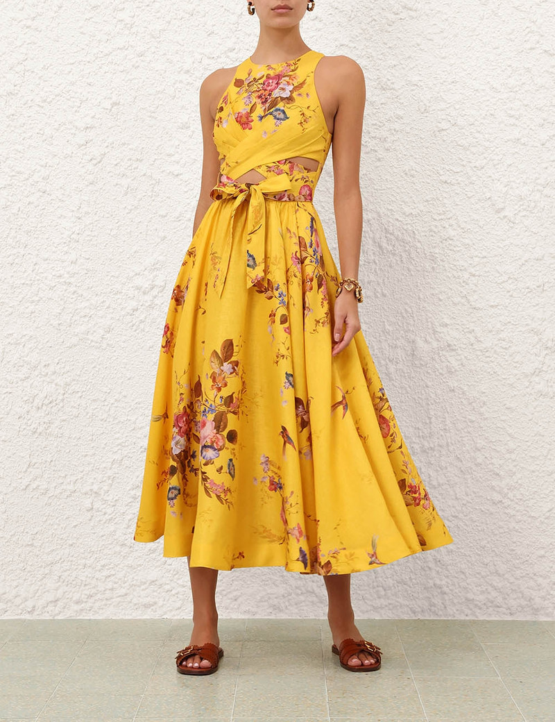 Zimmermann-Patience-Midi-Dress-Mustard-Floral-1 Zimmermann Patience Midi Dress Mustard Floral 1