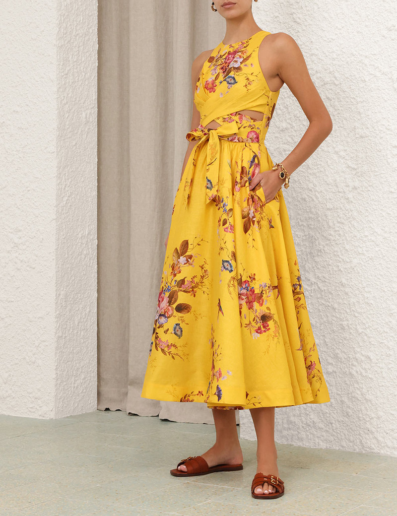 Zimmermann-Patience-Midi-Dress-Mustard-Floral-2 Zimmermann Patience Midi Dress Mustard Floral 2