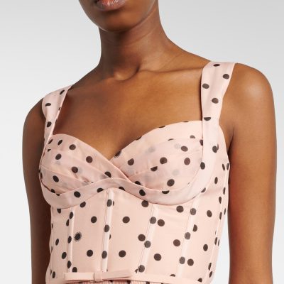 Zimmermann Polka Dot Pleated Bustier Dress Pink Dot 3