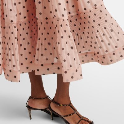 Zimmermann Polka Dot Pleated Bustier Dress Pink Dot 4