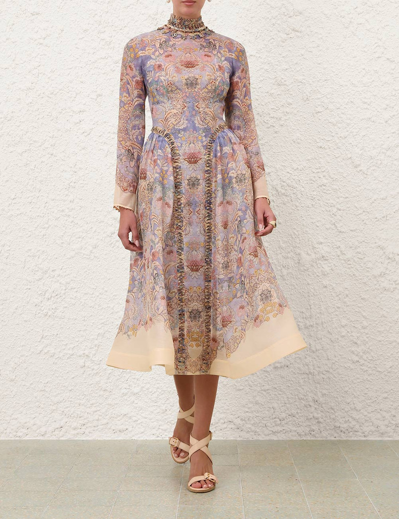 Zimmermann-Rebellion-Beaded-Midi-Dress-Blue-Floral-1 Zimmermann Rebellion Beaded Midi Dress Blue Floral 1