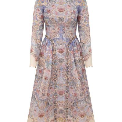 Zimmermann Rebellion Beaded Midi Dress - Blue Floral