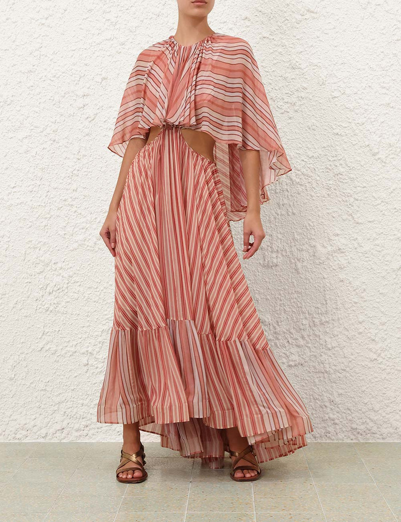 Zimmermann-Rebellion-Bohemian-Maxi-Dress-Red-Stripe-1 Zimmermann Rebellion Bohemian Maxi Dress Red Stripe 1