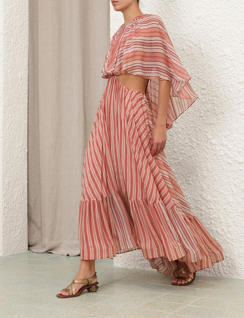 Zimmermann-Rebellion-Bohemian-Maxi-Dress-Red-Stripe-2 Zimmermann Rebellion Bohemian Maxi Dress Red Stripe 2