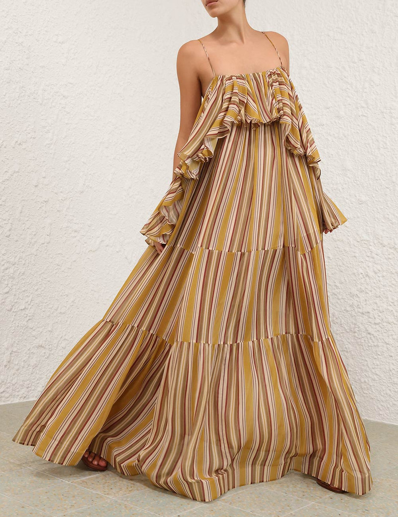 Zimmermann-Rebellion-Bohemian-Slip-Dress-Mustard-Stripe-1 Zimmermann Rebellion Bohemian Slip Dress Mustard Stripe 1