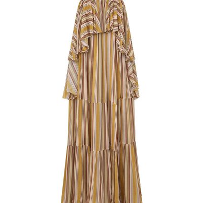 Zimmermann Rebellion Bohemian Slip Dress - Mustard Stripe