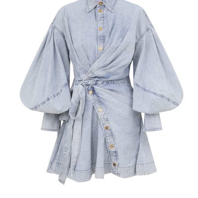 Zimmermann Rebellion Denim Wrap Mini - Castaway