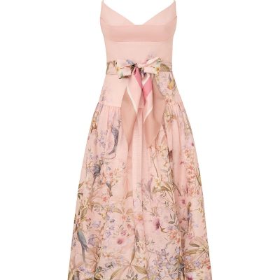 Zimmermann Rebellion Fitted Picnic Dress - Pink Aviary