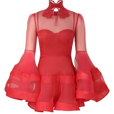 Zimmermann Rebellion Lantern Mini Dress - Red