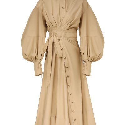 Zimmermann Rebellion Poplin Midi Dress - Olive