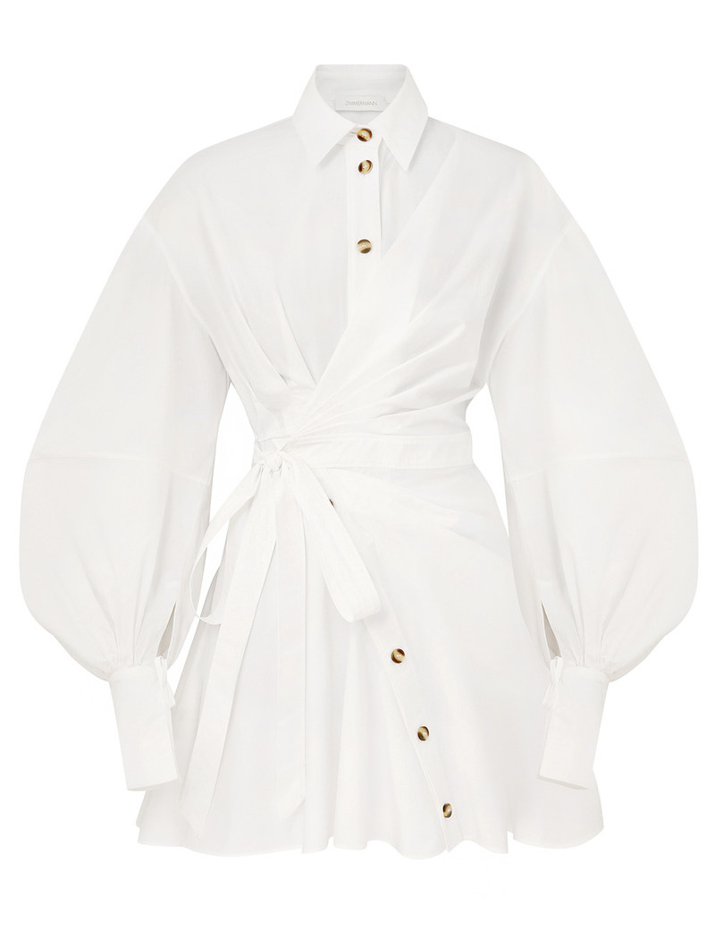 Zimmermann-Rebellion-Poplin-Mini-Dress-Ivory Zimmermann Rebellion Poplin Mini Dress - Ivory