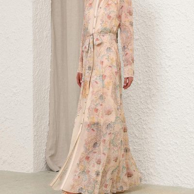 Zimmermann Rebellion Pussybow Shirt Dress - Pink Floral 2 Zimmermann Rebellion Pussybow Shirt Dress Pink Floral 2
