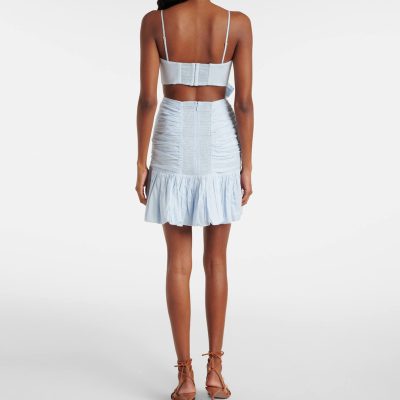 Zimmermann Rhiannon Bow-Detail Cotton Minidress - Mint 2 Zimmermann Rhiannon Bow Detail Cotton Minidress Mint 2