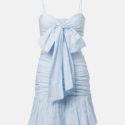 Zimmermann Rhiannon Bow-Detail Cotton Minidress - Mint