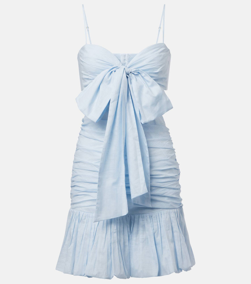 Zimmermann-Rhiannon-Bow-Detail-Cotton-Minidress-Mint Zimmermann Rhiannon Bow-Detail Cotton Minidress - Mint