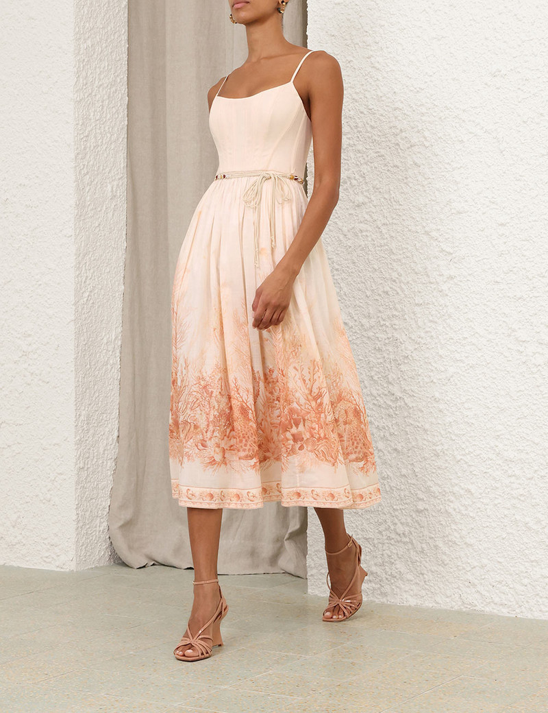 Zimmermann-Wanderlust-Corset-Midi-Dress-Coral-Toile-2 Zimmermann Wanderlust Corset Midi Dress Coral Toile 2