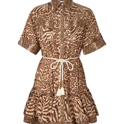 Zimmermann Wanderlust Lantern Mini Dress - Spliced Print