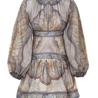 Zimmermann Wanderlust Mini Dress - Tapestry Blue Multi