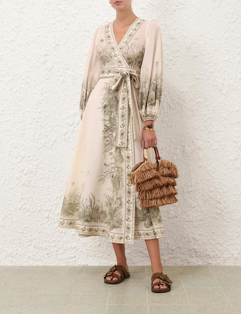 Zimmermann-Wanderlust-Wrap-Midi-Dress-Khaki-Toile-1 Zimmermann Wanderlust Wrap Midi Dress Khaki Toile 1