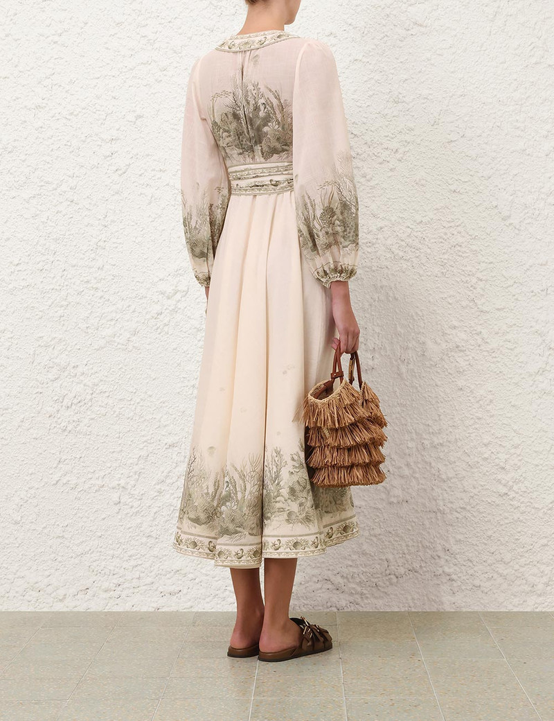 Zimmermann-Wanderlust-Wrap-Midi-Dress-Khaki-Toile-3 Zimmermann Wanderlust Wrap Midi Dress Khaki Toile 3