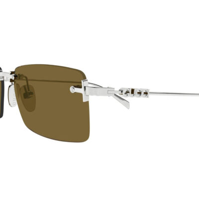 Gucci GG1941S 002 Silver Rectangular Sunglasses 2 GUCCI 1941S 002 56 closeup