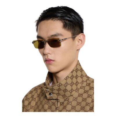 Gucci GG1941S 002 Silver Rectangular Sunglasses 4 GUCCI 1941S 002 56 model1